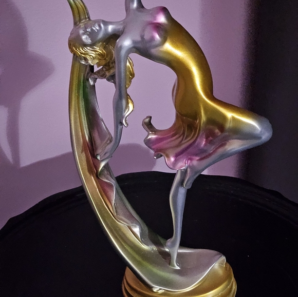 Art Deco Ballet Abstract Dancing Girl Resin Sculpture Home Decor - Picture 5 of 7